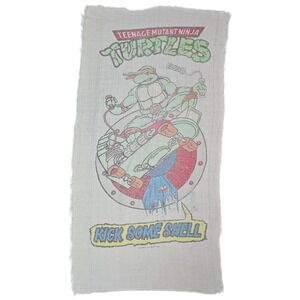 Mirage Studios TMNT Beach Towel Unisex OS White  1989 Kick Some Shell Retro (A)
